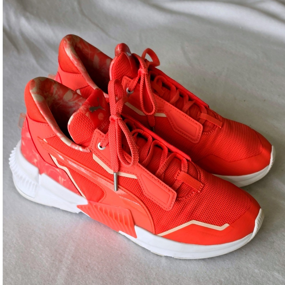 Puma Defy Mid Varsity Womens Training Shoes Coral Pink White 195055-02 Size 9